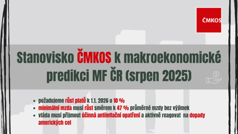 Stanovisko ČMKOS k makroekonomické predikci MF ČR (srpen 2025)