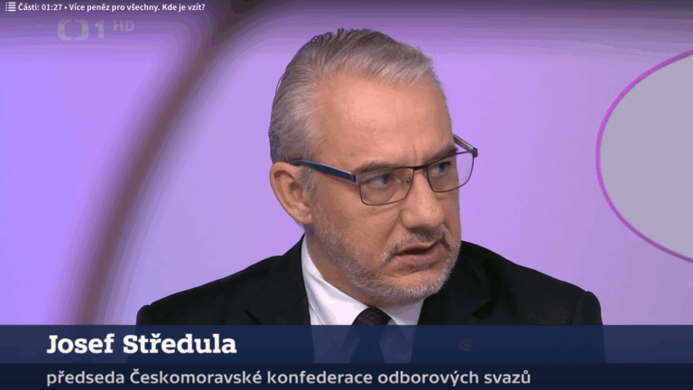 Josef Středula v Otázkách Václava Moravce: Nechceme špatný rozpočet za každou cenu. Potřebujeme férový a realistický plán