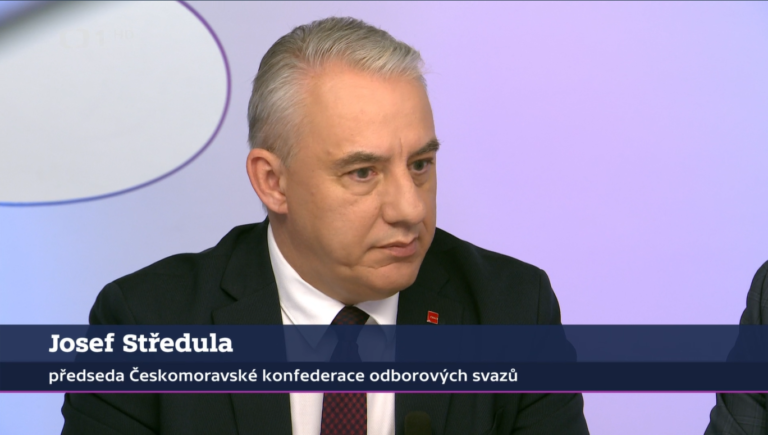 Josef Středula v Otázkách Václava Moravce 2. 6. 2024