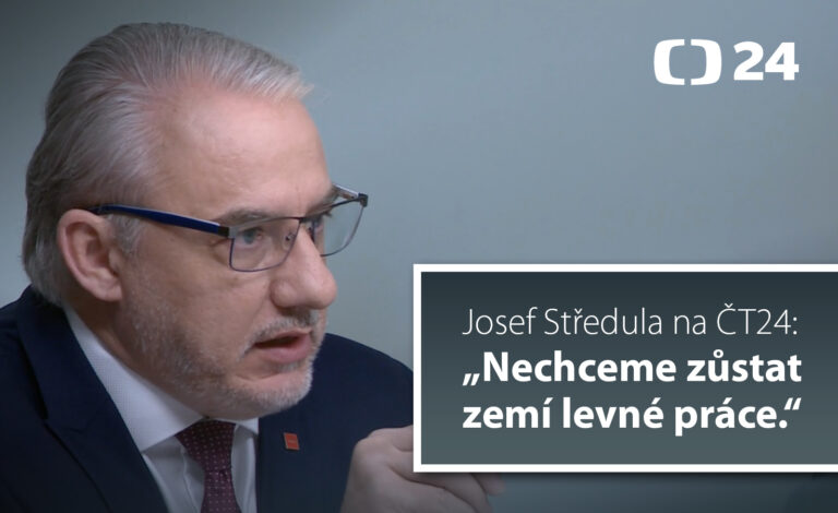 Josef Středula v Nedělní debatě ČT: Bez férového zvyšování mezd, platů a důchodů nebude ekonomický růst
